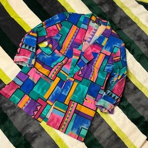 Colorful Geometric Women's Blazer